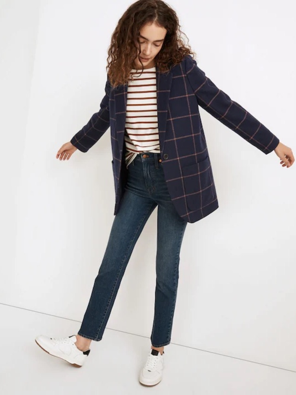 Madewell Larsen Blazer in Windowpane - Size Medium